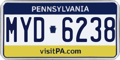 PA license plate MYD6238