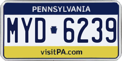 PA license plate MYD6239