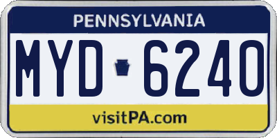 PA license plate MYD6240