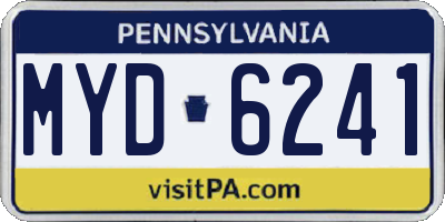 PA license plate MYD6241