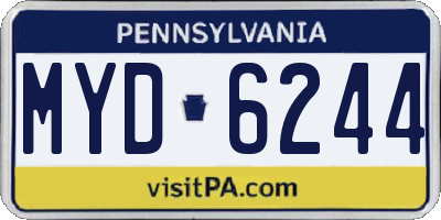 PA license plate MYD6244