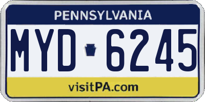 PA license plate MYD6245