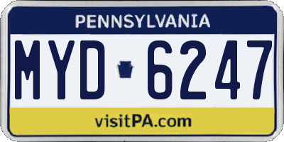 PA license plate MYD6247