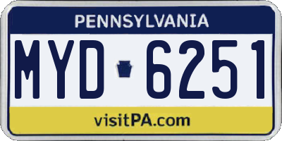 PA license plate MYD6251