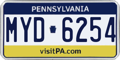 PA license plate MYD6254