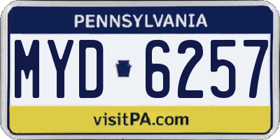 PA license plate MYD6257