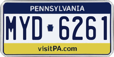 PA license plate MYD6261