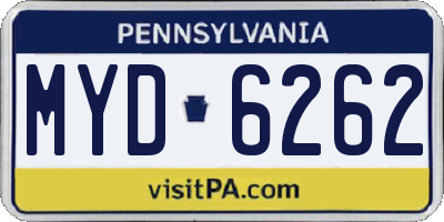 PA license plate MYD6262