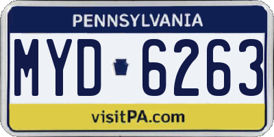 PA license plate MYD6263