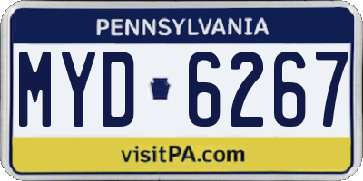 PA license plate MYD6267
