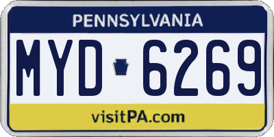 PA license plate MYD6269