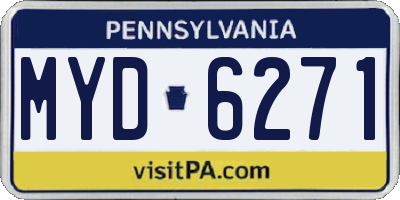 PA license plate MYD6271