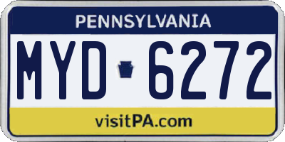 PA license plate MYD6272