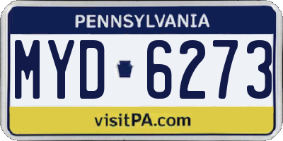 PA license plate MYD6273
