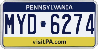 PA license plate MYD6274