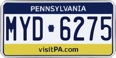 PA license plate MYD6275