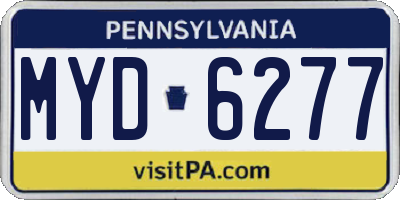 PA license plate MYD6277