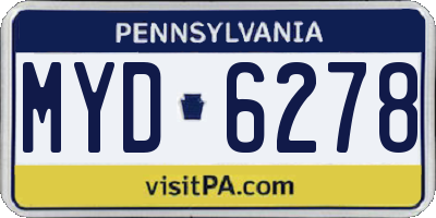 PA license plate MYD6278