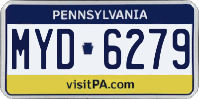 PA license plate MYD6279