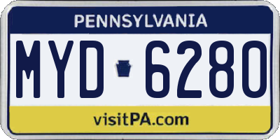 PA license plate MYD6280