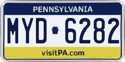 PA license plate MYD6282