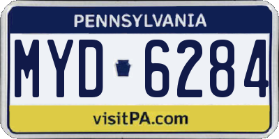 PA license plate MYD6284