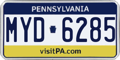 PA license plate MYD6285