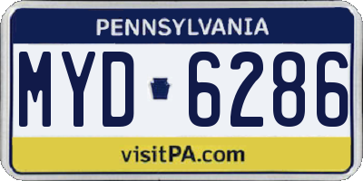 PA license plate MYD6286