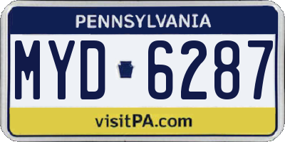 PA license plate MYD6287