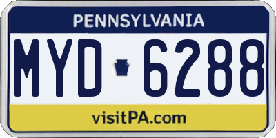 PA license plate MYD6288