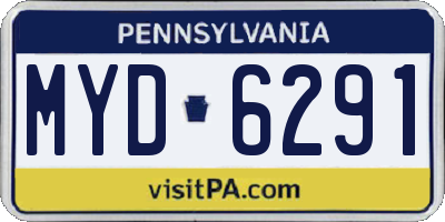 PA license plate MYD6291
