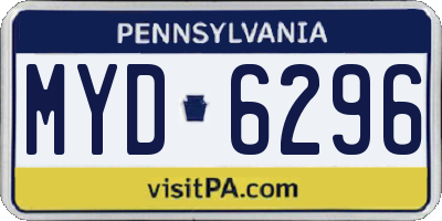 PA license plate MYD6296