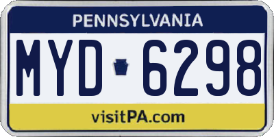 PA license plate MYD6298