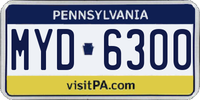PA license plate MYD6300
