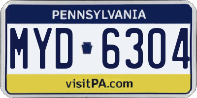 PA license plate MYD6304
