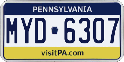 PA license plate MYD6307