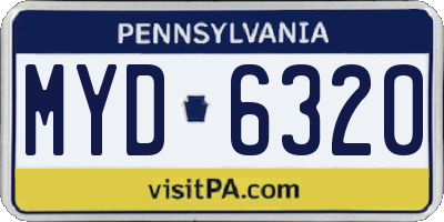 PA license plate MYD6320