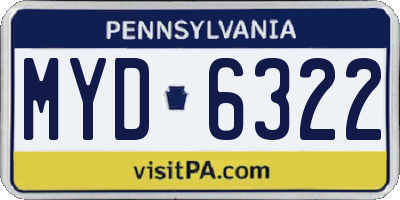 PA license plate MYD6322