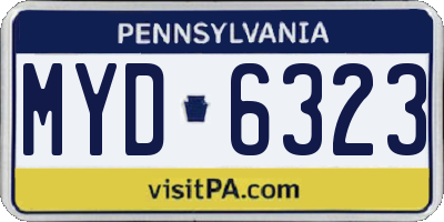 PA license plate MYD6323