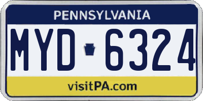 PA license plate MYD6324