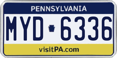 PA license plate MYD6336