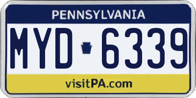 PA license plate MYD6339