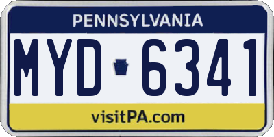 PA license plate MYD6341