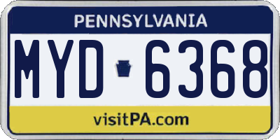 PA license plate MYD6368