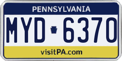 PA license plate MYD6370