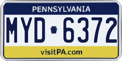 PA license plate MYD6372