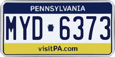 PA license plate MYD6373