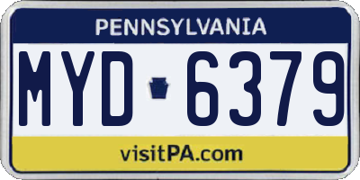 PA license plate MYD6379