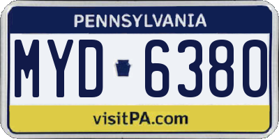 PA license plate MYD6380