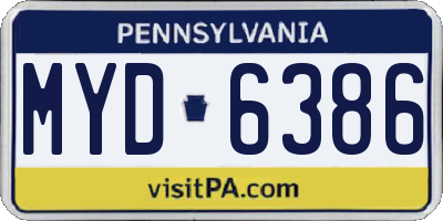 PA license plate MYD6386